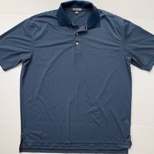 XL Peter Millar Blue Striped Polo Shirt